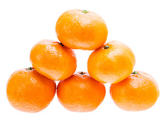 Image showing Stacked Fresh Mandarin Isolated On White Background.