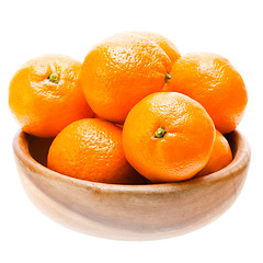 Image showing Tasty Sweet Tangerine Orange Mandarin Mandarine Fruit In Wooden 