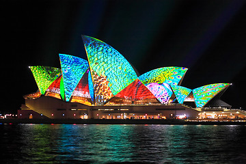 Image showing Vibrant colours on the Sydney Opera House