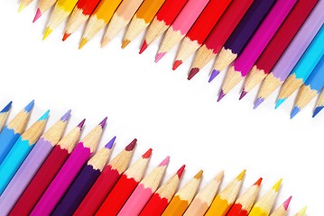 Image showing Color pencils isolated on white background