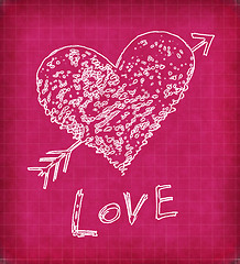 Image showing Pink background with white abstract heart