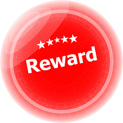 Image showing reward red rubber stamp over a white background