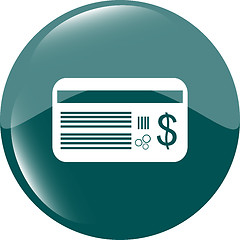 Image showing plastic business card with dollars usd sign icon. web button