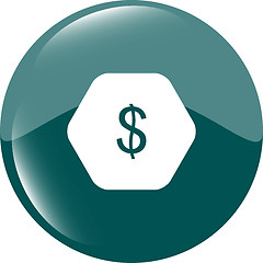 Image showing web icon cloud with dollars money sign