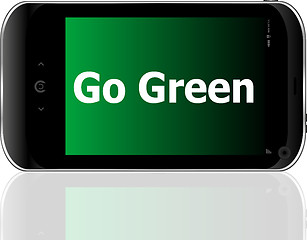 Image showing Mobile phone and go green word on it