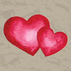 Image showing Watercolor heart. Design element.