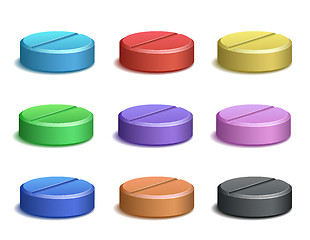 Image showing Set of color pill icons