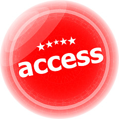 Image showing access red stickers on white, icon button