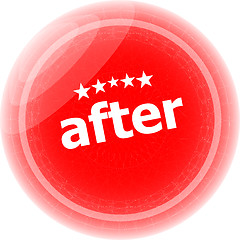 Image showing after word red stickers, icon button, business concept