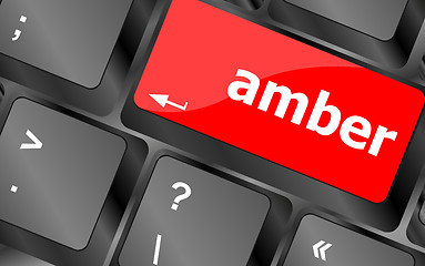 Image showing amber Button on Modern Computer Keyboard key