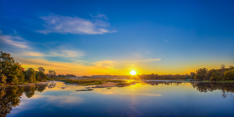 Image showing Beautiful Lake On Sunrise