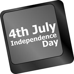 Image showing Concept: happy independence day 4th july key on the computer keyboard