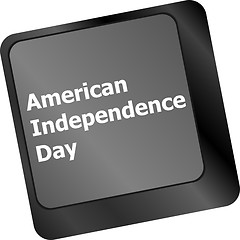 Image showing Concept: american independence day key on the computer keyboard