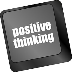 Image showing positive thinking button on keyboard - social concept