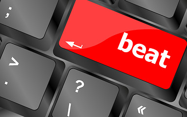 Image showing beat word on keyboard key, notebook computer button
