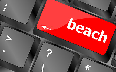 Image showing beach enter button on computer keyboard keys