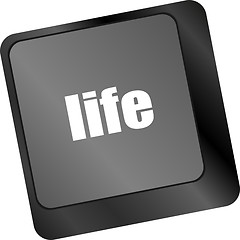 Image showing Life key in place of enter key - social concept