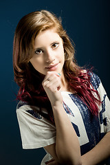 Image showing Studio portrait of young beautiful girl