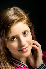 Image showing Studio portrait of young beautiful girl