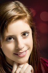 Image showing Studio portrait of young beautiful girl