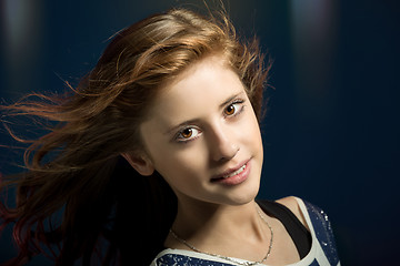 Image showing Studio portrait of young beautiful girl