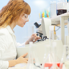 Image showing Young chemist in the laboratory.