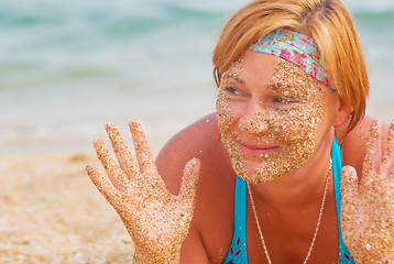 Image showing Woman on a beath