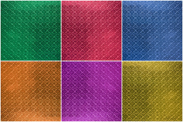 Image showing Collage Of Tiled Glass Texture, Background (Green, Blue, Red, Or