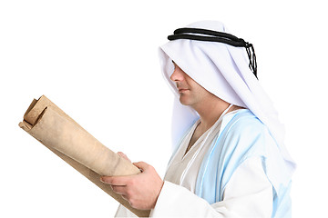 Image showing Reading the torah scroll