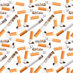 Image showing Seamless pattern of cigarette butt