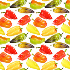 Image showing Seamless pattern of multicolored peppers