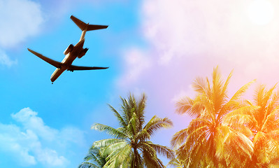 Image showing 	Airplane above the clouds