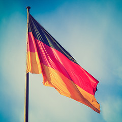 Image showing Retro look German flag