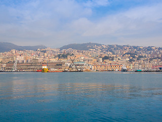 Image showing View of Genoa Italy from the sea