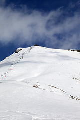 Image showing Ski resort at sunny winter day