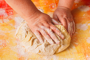 Image showing Dough And Hands Close Up 
