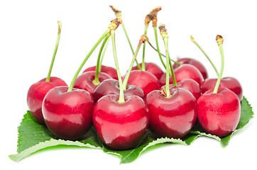 Image showing Tasty ripe cherry berries juicy and sweet fruits