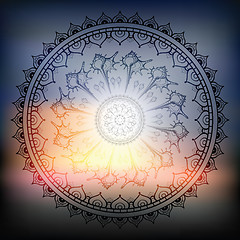 Image showing Mandala. Sea background.