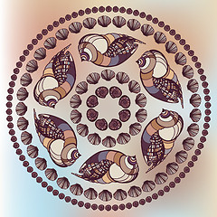 Image showing Mandala made of Seashells.