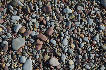 Image showing Background of smooth wet gravel and pebbles