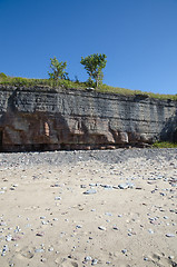 Image showing Limestone cliffs at the beach