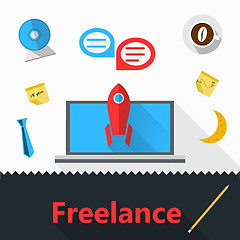 Image showing Vector flat icons for freelance or business