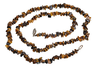 Image showing Beads of tiger's eye, isolated 