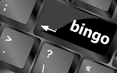 Image showing bingo button on computer keyboard keys