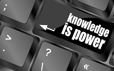 Image showing knowledge is power button on computer keyboard key