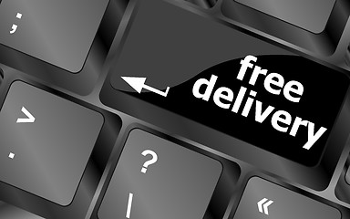 Image showing free delivery key on laptop keyboard keys