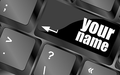 Image showing your name button on keyboard - social concept