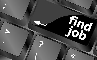 Image showing Searching for job on the internet. Jobs button on computer keyboard