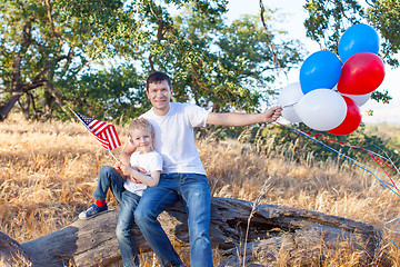 Image showing family celebrating 4th of July