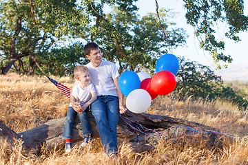 Image showing family celebrating 4th of July
